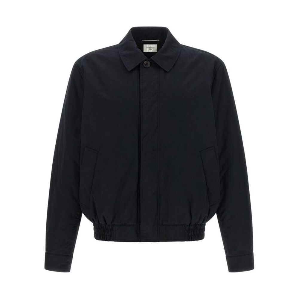 Saint Laurent Black Cotton Shell Men's Jacket